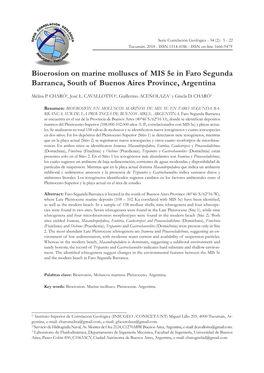 Bioerosion on Marine Molluscs of MIS 5E in Faro Segunda Barranca, South of Buenos Aires Province, Argentina