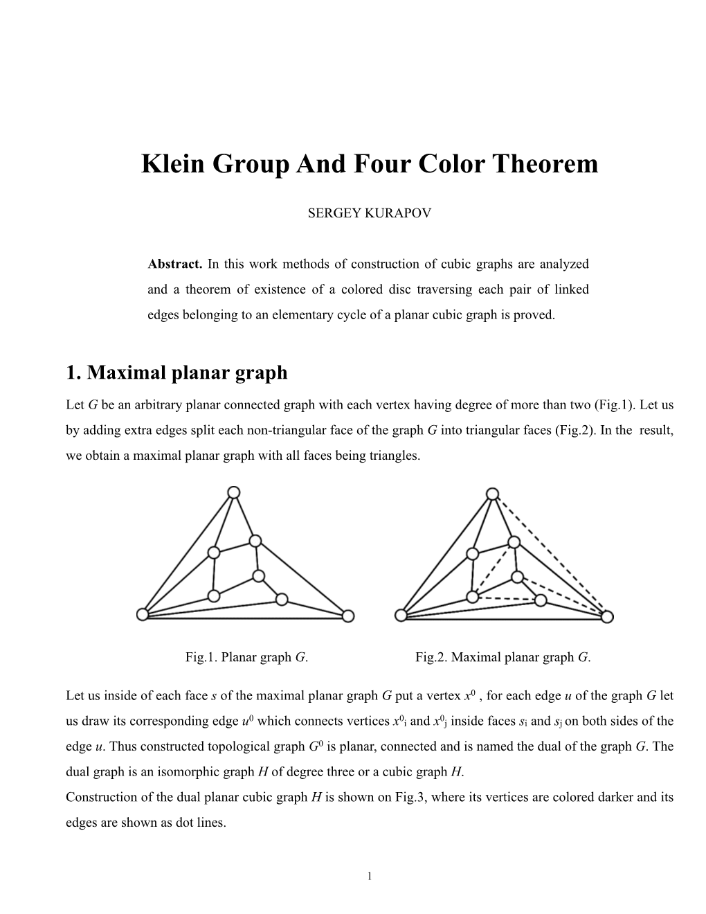 Klein Group and Four Color Theorem