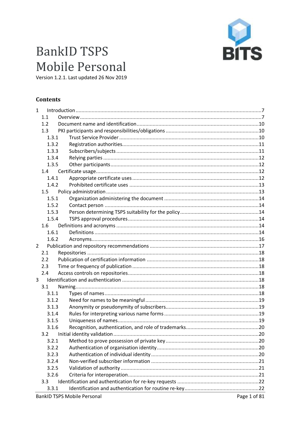 Bankid TSPS Mobile Personal Version 1.2.1