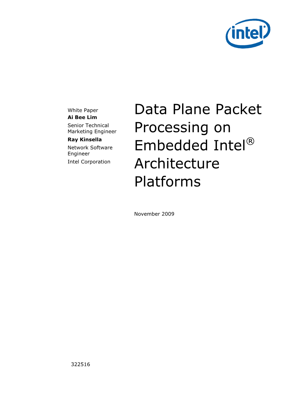 Data Plane Packet Processing on Embedded Intel® Architecture Platforms