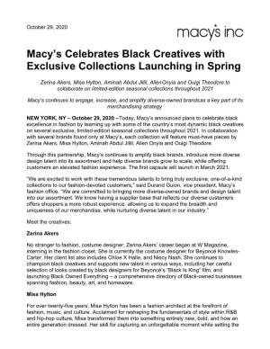 Macy's Celebrates Black Creatives with Exclusive Collections