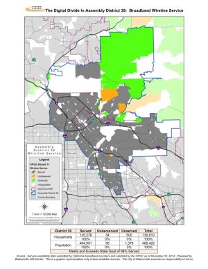 The Digital Divide in Assembly District 39: Broadband Wireline Service