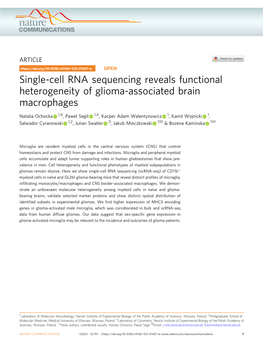 Single-Cell RNA Sequencing Reveals Functional Heterogeneity of Glioma-Associated Brain Macrophages