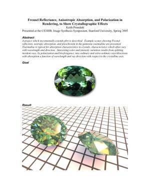 Fresnel Reflectance, Anisotropic Absorption, and Polarization In