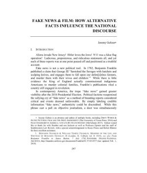 Fake News & Film: How Alternative Facts Influence the National Discourse