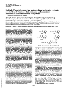 Multiple N-Acyl-L-Homoserine Lactone Signal Molecules Regulate