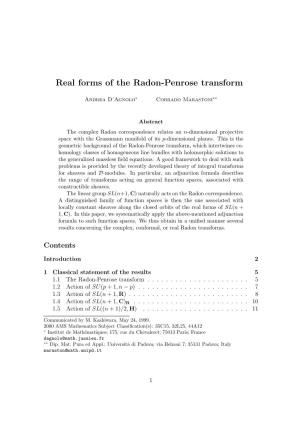 Real Forms of the Radon-Penrose Transform