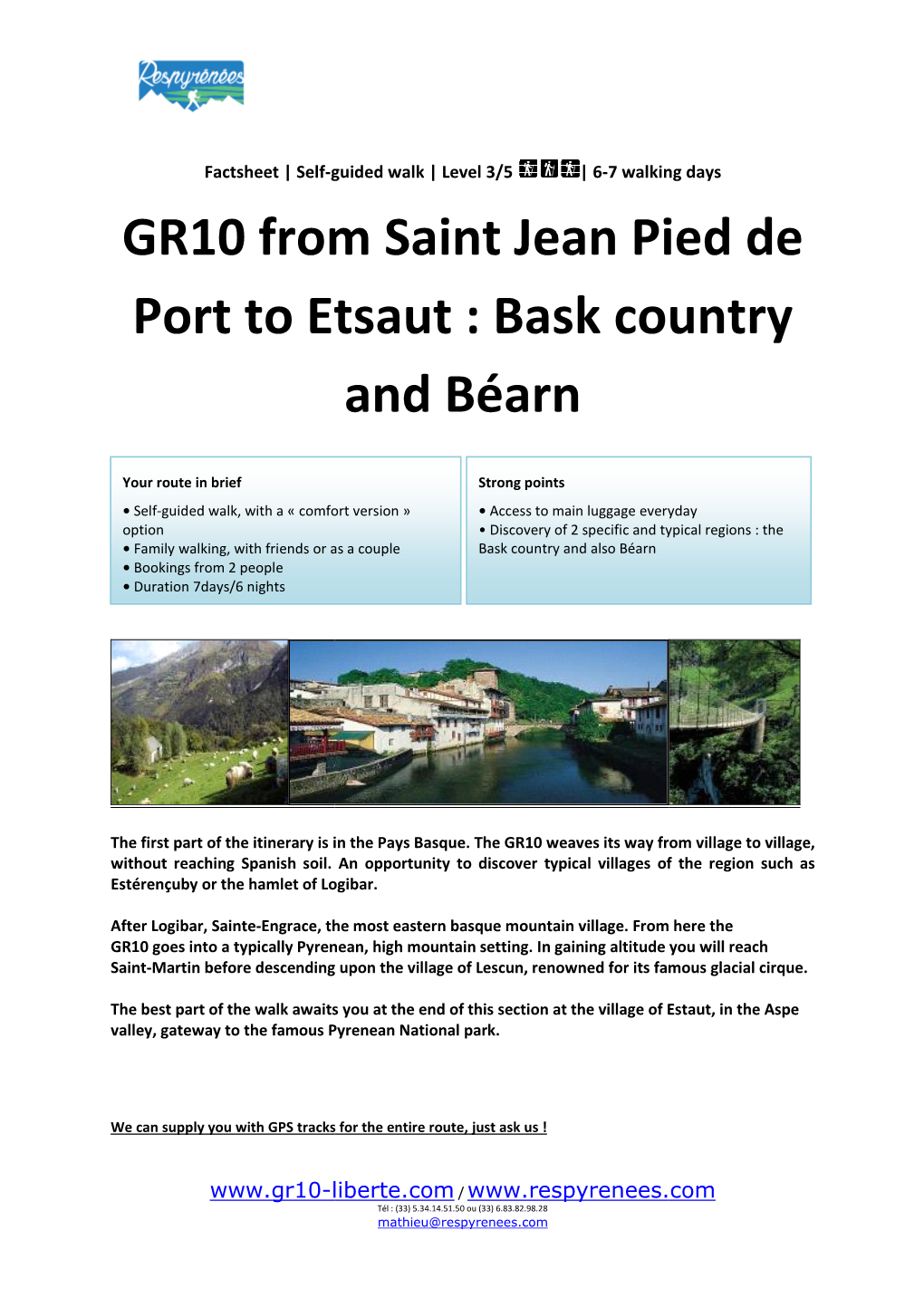GR10 from Port to Etsaut from Saint Jean Pied Etsaut