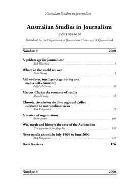 Australian Studies in Journalism
