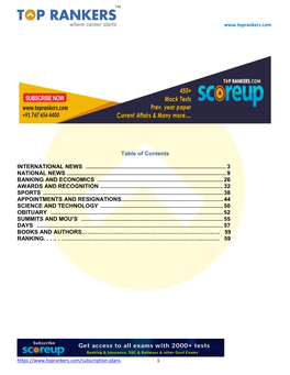 Table of Contents INTERNATIONAL NEWS