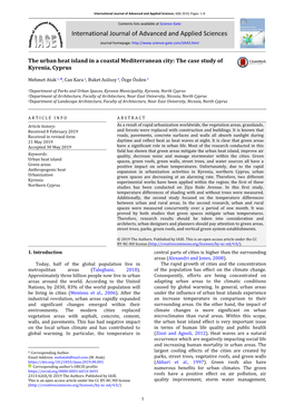 The Urban Heat Island in a Coastal Mediterranean City: the Case Study of Kyrenia, Cyprus