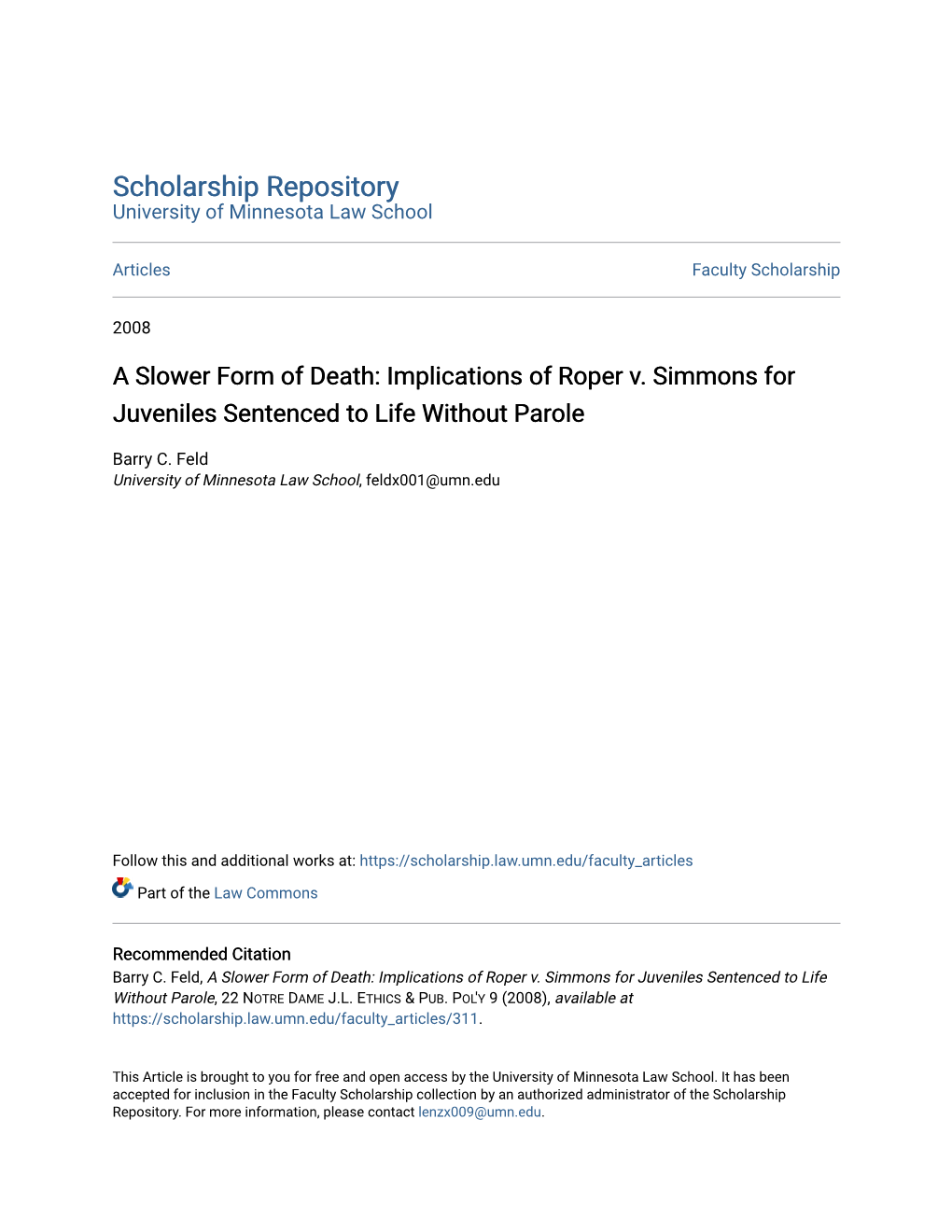 Implications Of Roper V Simmons For Juveniles Sentenced To Life Without Parole Docslib 6538