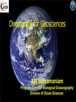 Directorate for Geosciences
