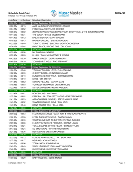 Schedule Quickprint TKRN-FM