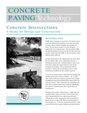 CONCRETE Pavingtechnology Concrete Intersections a Guide for Design and Construction
