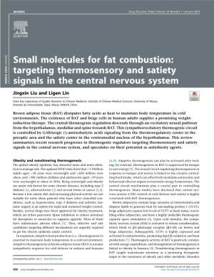 Small Molecules for Fat Combustion: Targeting Thermosensory and Satiety