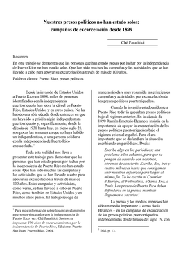 Nuestros Presos Políticos No Han Estado Solos: Campañas De Excarcelación Desde 1899