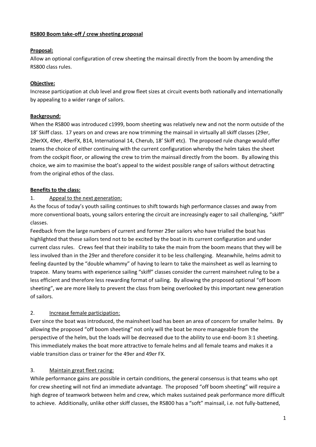 RS800 Boom Sheeting Proposal