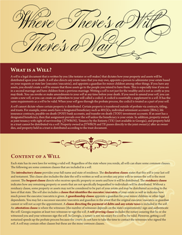 Content of a Will What Is a Will?