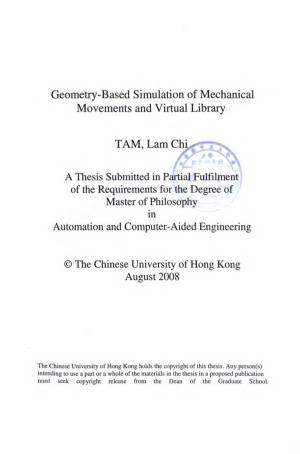 Geometry-Based Simulation of Mechanical Movements and Virtual Library