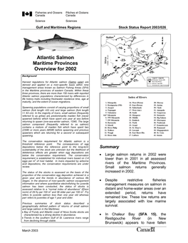 Atlantic Salmon Maritime Provinces Overview for 2002