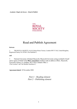 Read and Publish Agreement Between