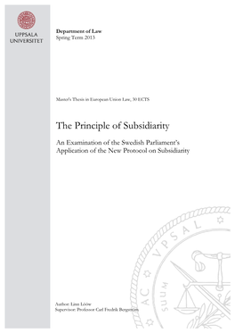 The Principle of Subsidiarity