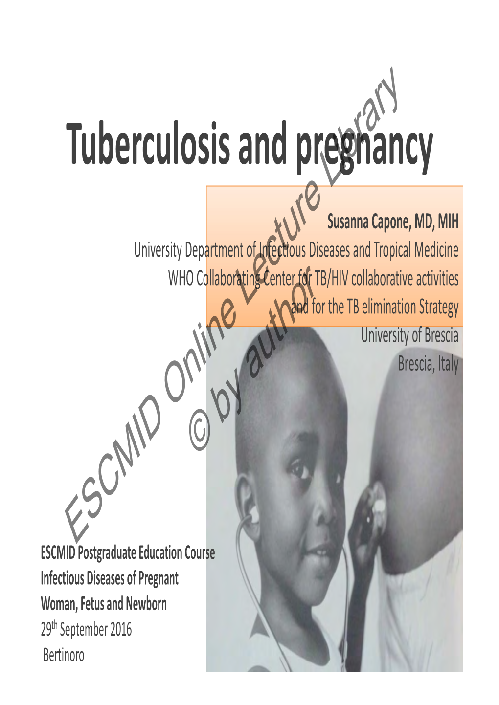 Tuberculosis and Pregnancy