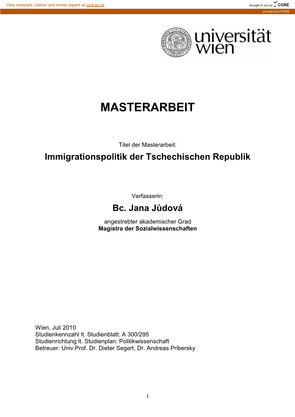 Masterarbeit