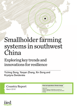 Smallholder Farming Systems in Southwest China Exploring Key Trends and Innovations for Resilience