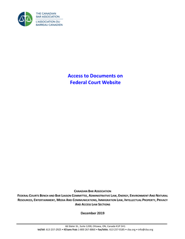 Access to Documents on Federal Court Website