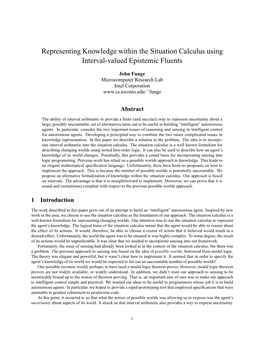 Representing Knowledge Within the Situation Calculus Using Interval-Valued Epistemic Fluents