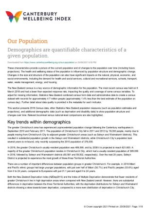 Our Population- Canterbury Wellbeing Index