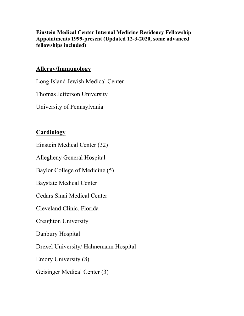 Allergy/Immunology Long Island Jewish Medical Center Thomas