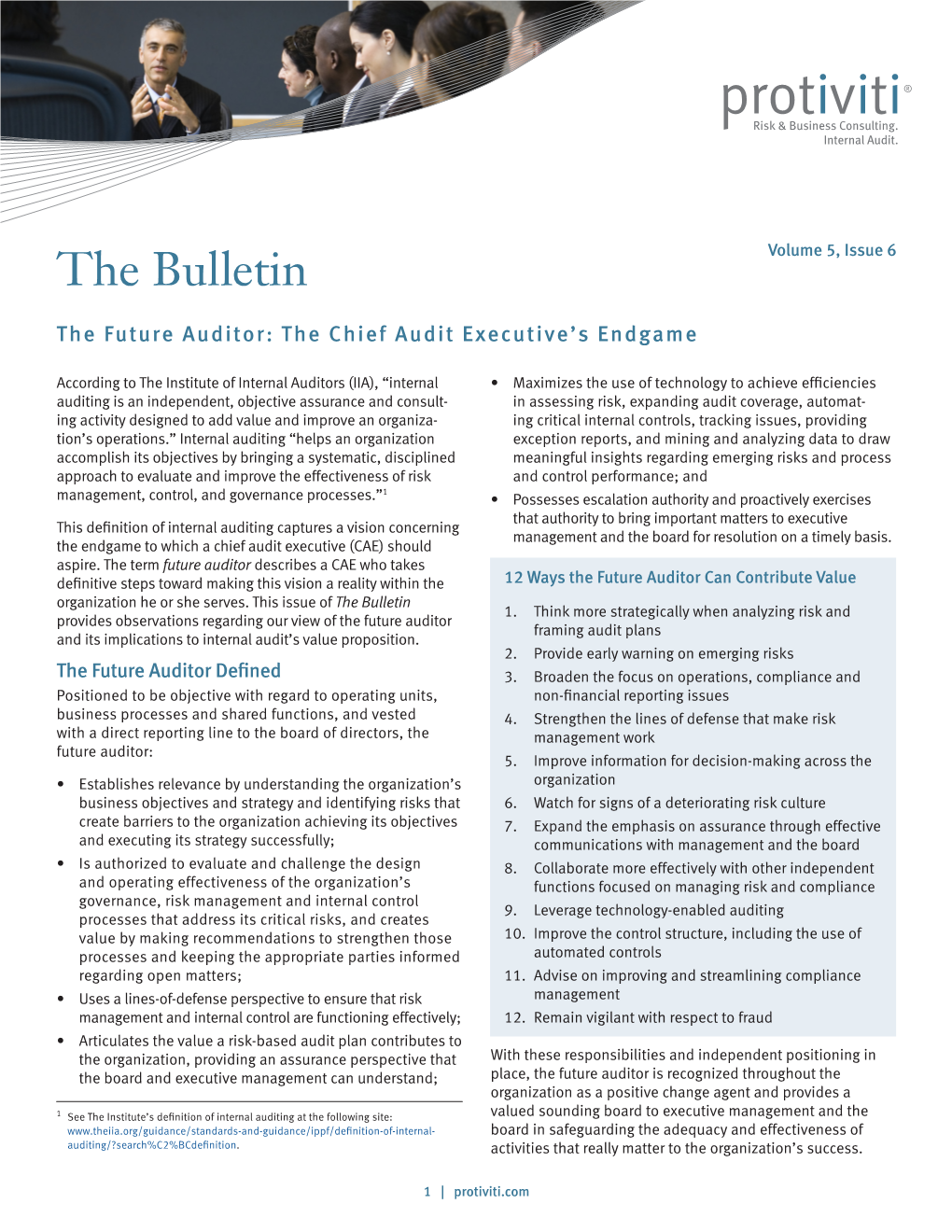 The Future Auditor: the Chief Audit Executive's Endgame