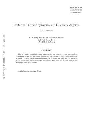 Unitarity, D-Brane Dynamics and D-Brane Categories