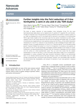 Further Insights Into the Fe(Ii) Reduction of 2-Line Ferrihydrite: A