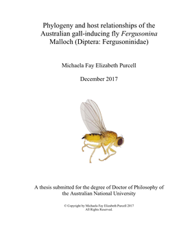 Phylogeny and Host Relationships of the Australian Gall-Inducing Fly Fergusonina Malloch (Diptera: Fergusoninidae)