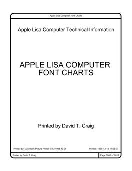 Apple Lisa Computer Font Charts
