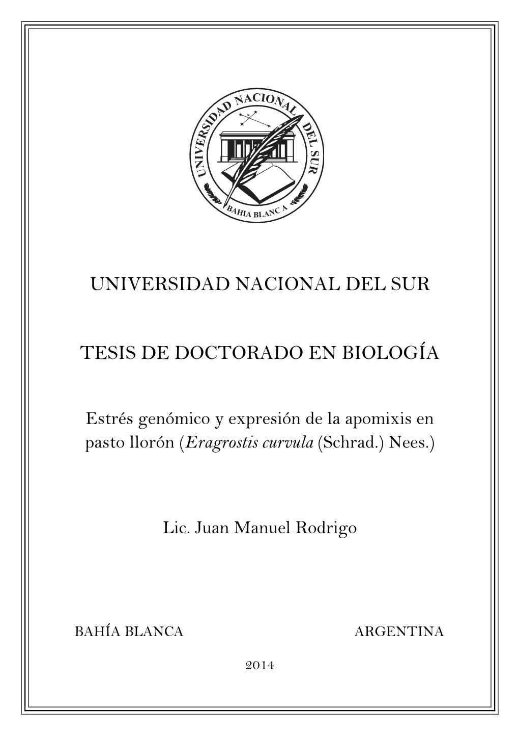 Tesis Doctoral, En Desarrollo