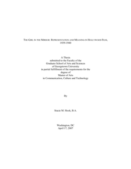 1939-1940 a Thesis Submitted to the Faculty of the Graduate School of Arts and Sciences of Georgetown University in Partial Fulf