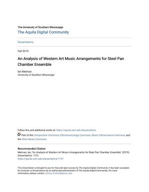 An Analysis of Western Art Music Arrangements for Steel Pan Chamber Ensemble
