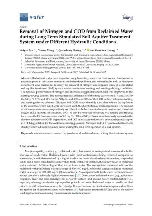 Removal of Nitrogen and COD from Reclaimed Water During Long-Term Simulated Soil Aquifer Treatment System Under Different Hydraulic Conditions