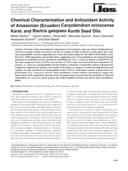 Caryodendron Orinocense Karst. and Bactris Gasipaes Ku