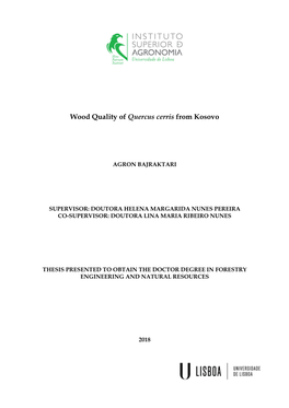 Wood Quality of Quercus Cerris from Kosovo