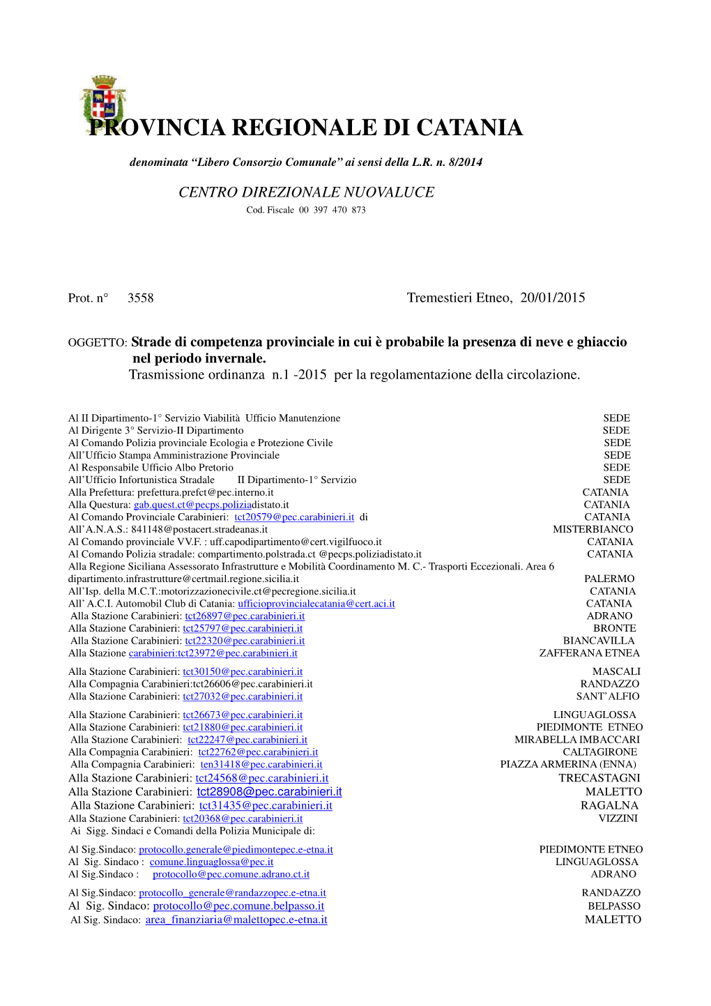 Provincia Regionale Di Catania