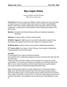 Big League Salary