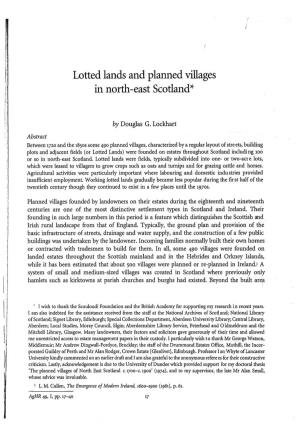 Lotted Lands and Planned Villages in North-East Scotland*