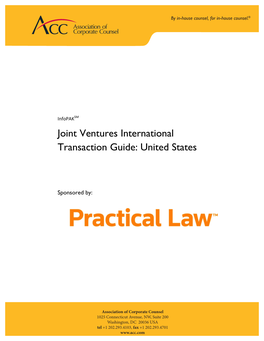 Joint Ventures International Transaction Guide: United States
