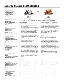 2012 Liberty Flames Football Game Notes.Indd